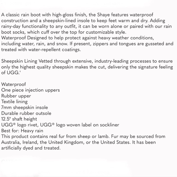 Ugg Waterproof Rain Boots Serpa or wool insoles Plaid Sz 7 EUC almost like new! - Picture 13 of 14